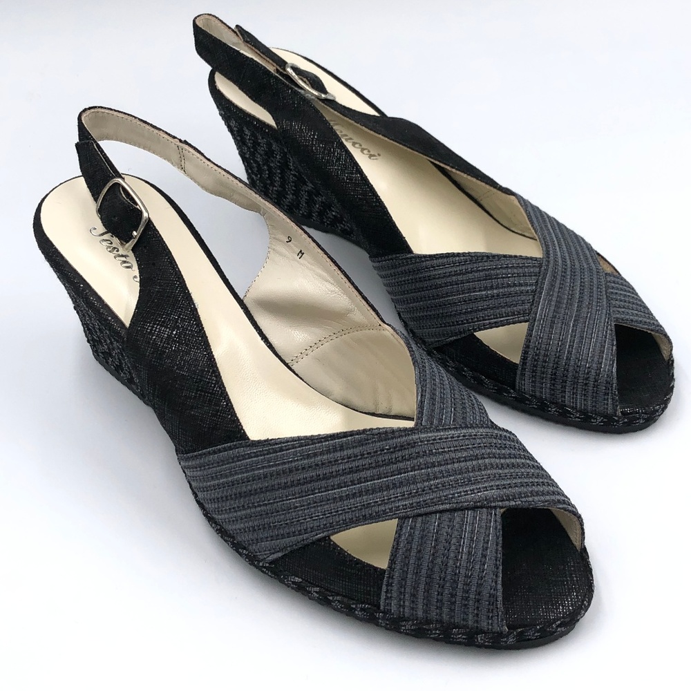 Sesto Meucci Peeptoe Slingback Espadrilles NWT